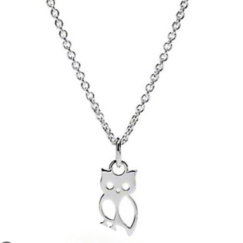 Silver and Rose Gold Owl Pendant Necklace